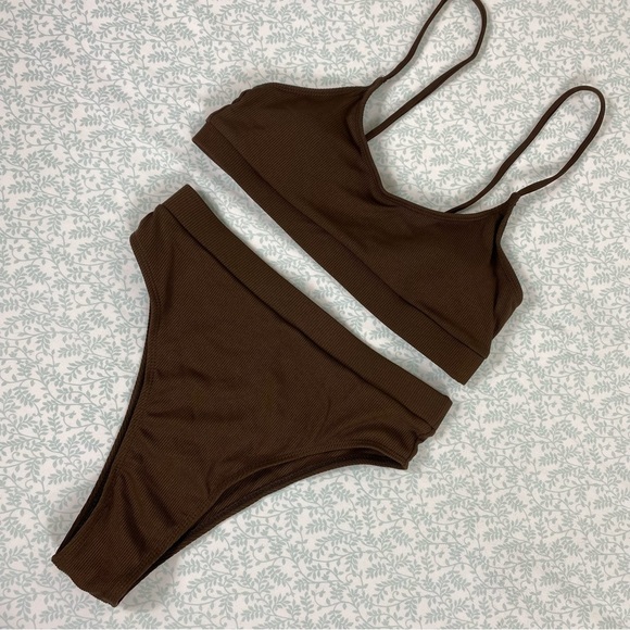 Matte Collection Brown Chocolate Ribbed Bikini Set. love it but didn’t fit - Picture 9 of 10